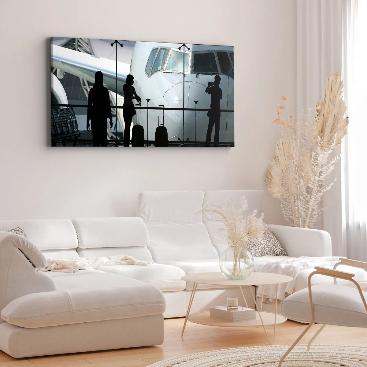 Bild auf Leinwand - Leinwandbild - Vis a vis am Flughafen - 90x30 cm