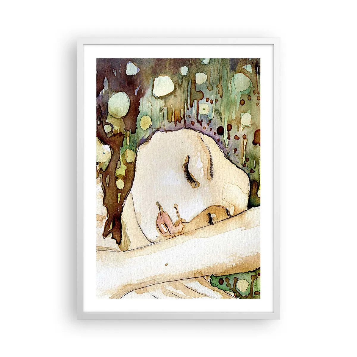 Poster in einem weißen Rahmen - Ein smaragd-violetter Traum - 50x70 cm