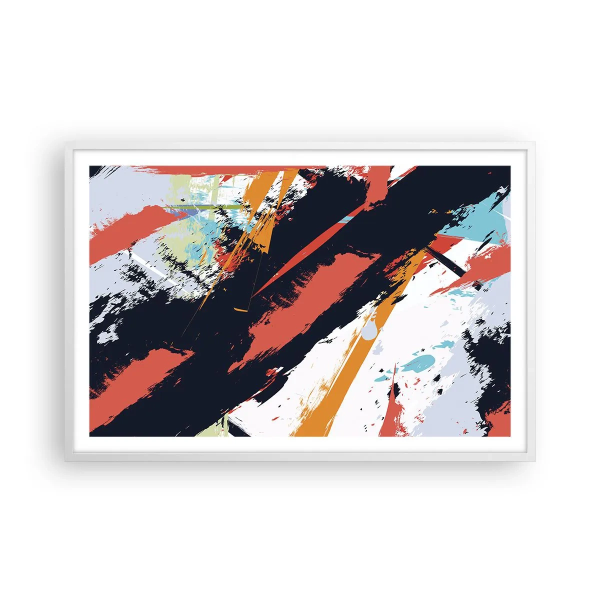 Poster in einem weißen Rahmen - Dynamische Komposition - 91x61 cm