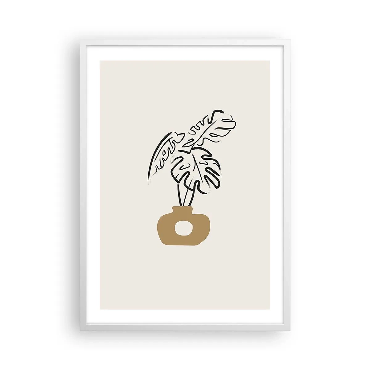 Poster in einem weißen Rahmen - Monstera – Heimdekoration - 50x70 cm