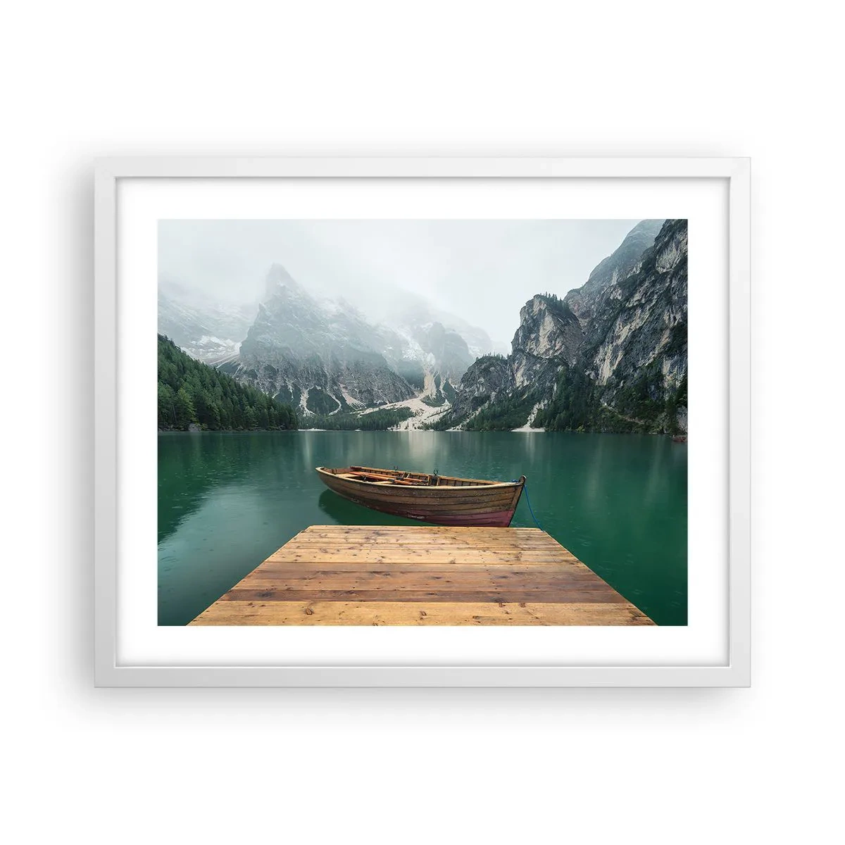 Poster in einem weißen Rahmen - Und die stolzen Felsen der Stirn - 50x40 cm
