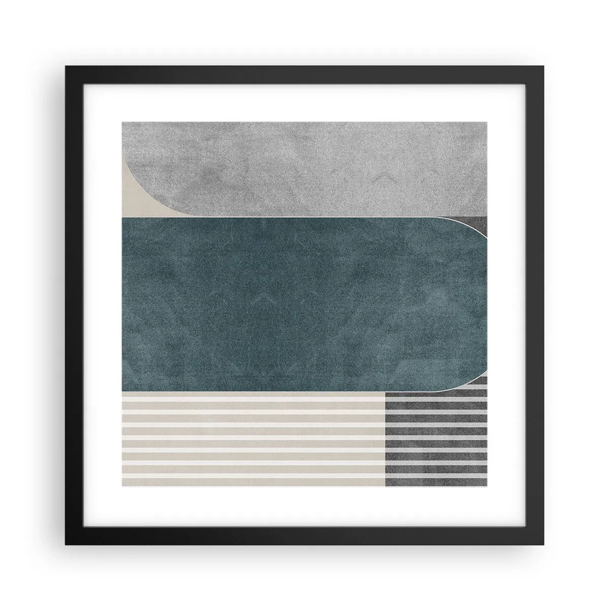 Poster in einem schwarzem Rahmen - Komposition auf der Ebene - 40x40 cm