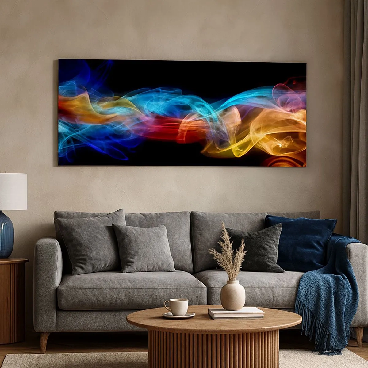 Bild auf Leinwand - Leinwandbild - Regenbogentanz der Nebel - 100x40 cm