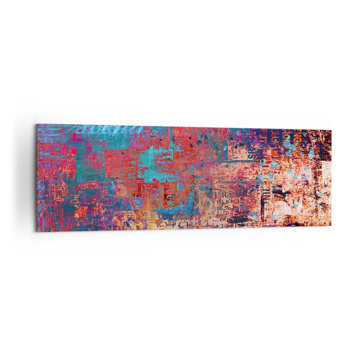 Bild auf Leinwand - Leinwandbild - Eine abstrakte Komposition mit einer Mischung intensiver Farben. - 160x50cm - Erinnerung und Vergessen - Moderne Wanddekoration für Wohnzimmer und Schlafzimmer ARTTOR