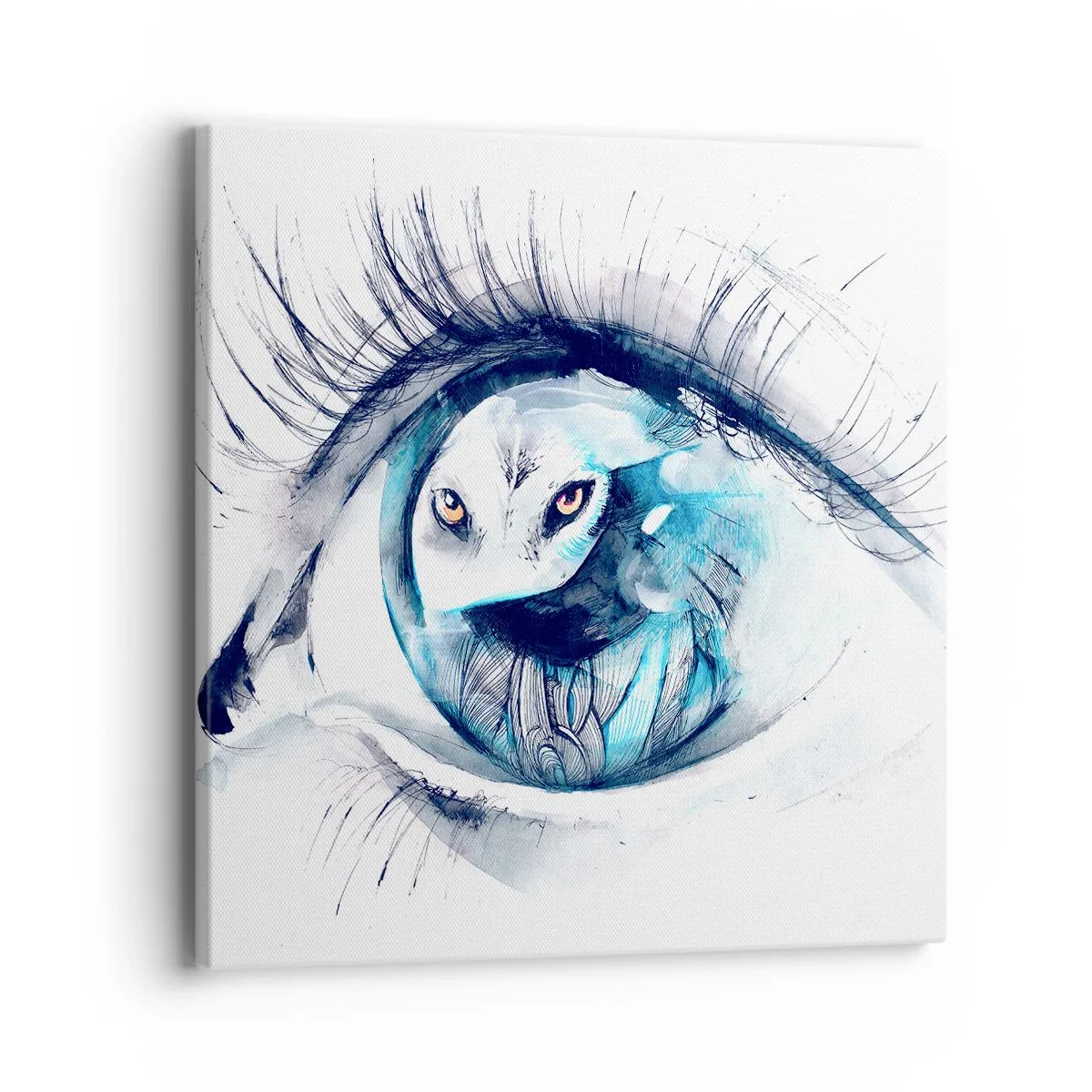 Bild auf Leinwand - Leinwandbild - Auge in Auge mit Wildheit - 40x40 cm