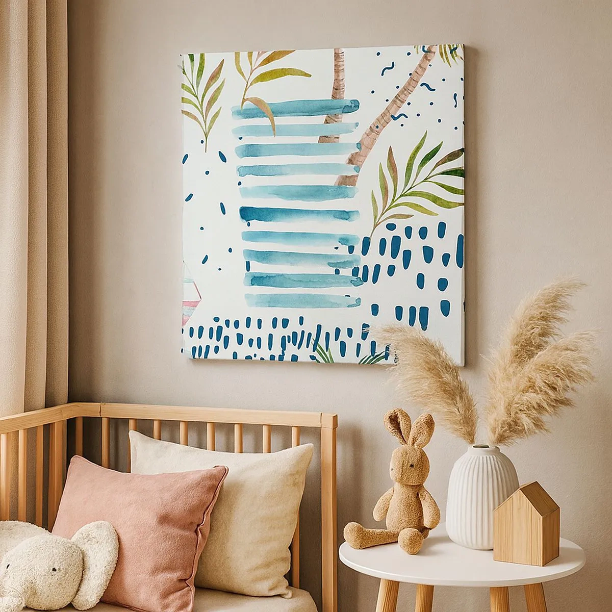 Bild auf Leinwand - Leinwandbild - Urlaub unter Palmen - 30x30 cm