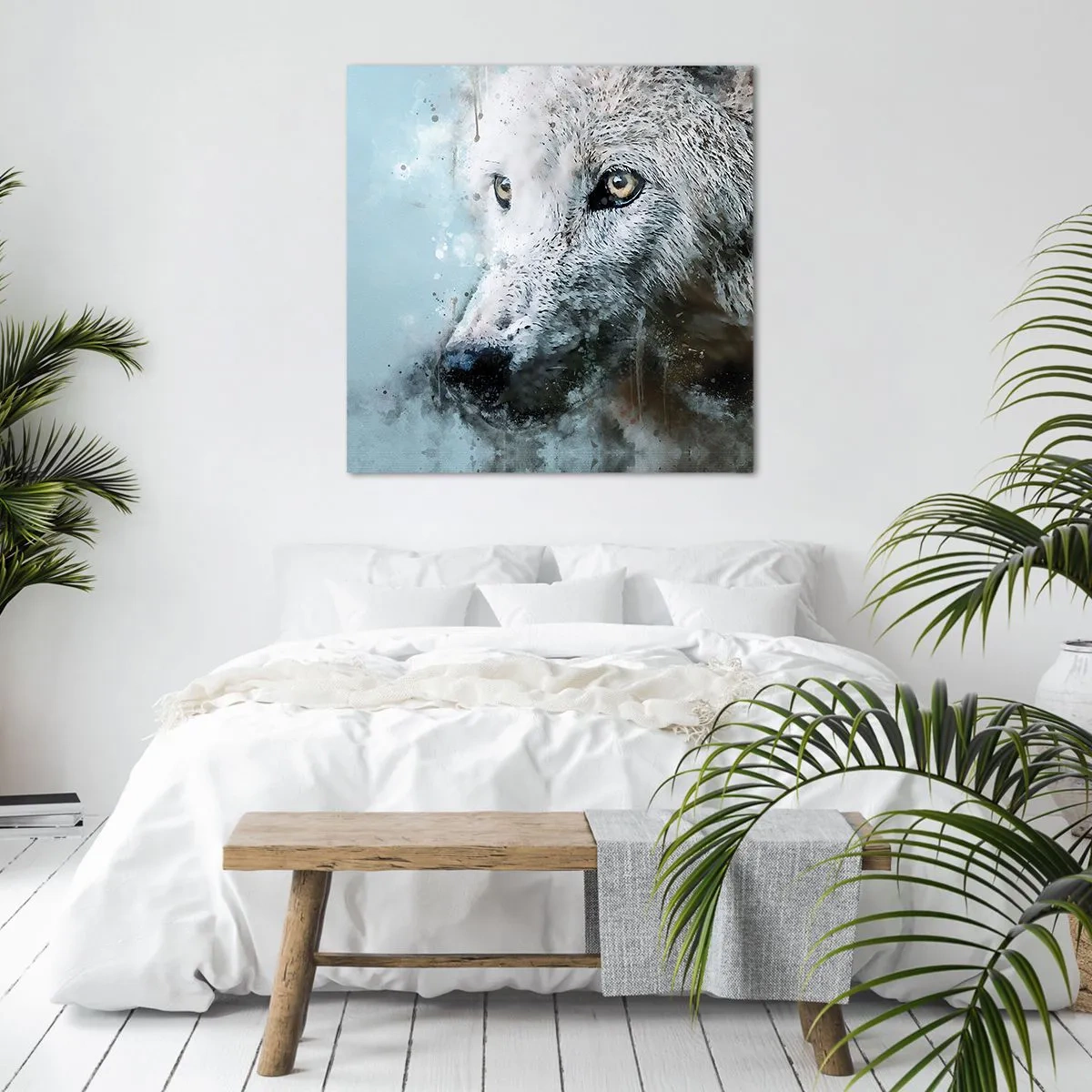 Bild auf Leinwand - Leinwandbild - Lerne die Wolfsseele kennen - 60x60 cm