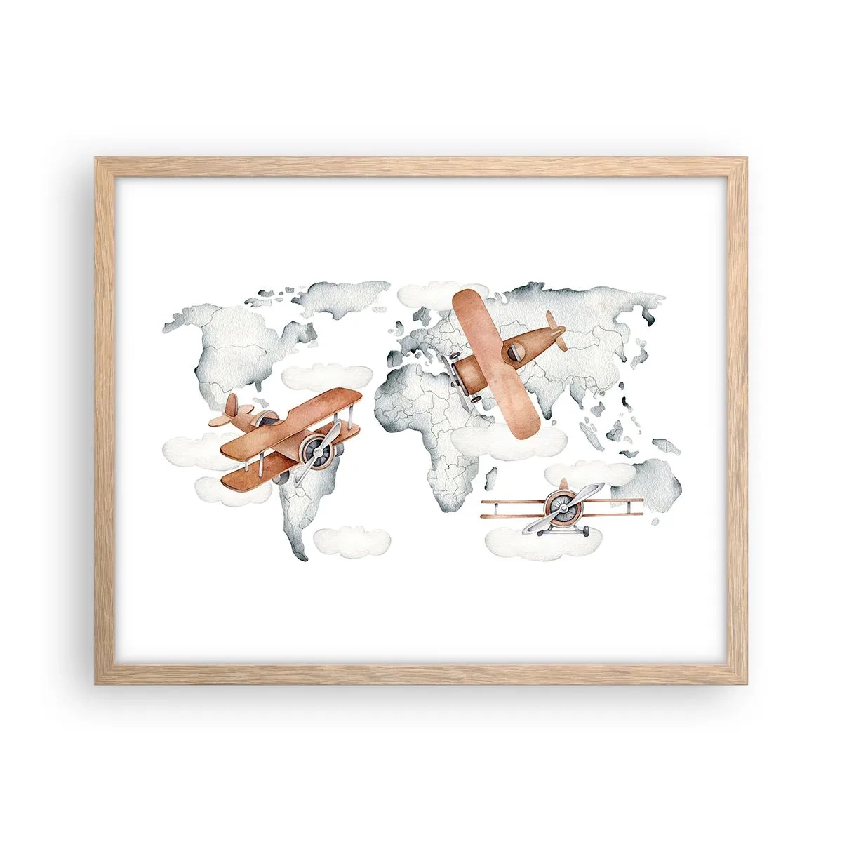 Poster in einem Rahmen aus heller Eiche - Im Pioniergeist - 50x40 cm