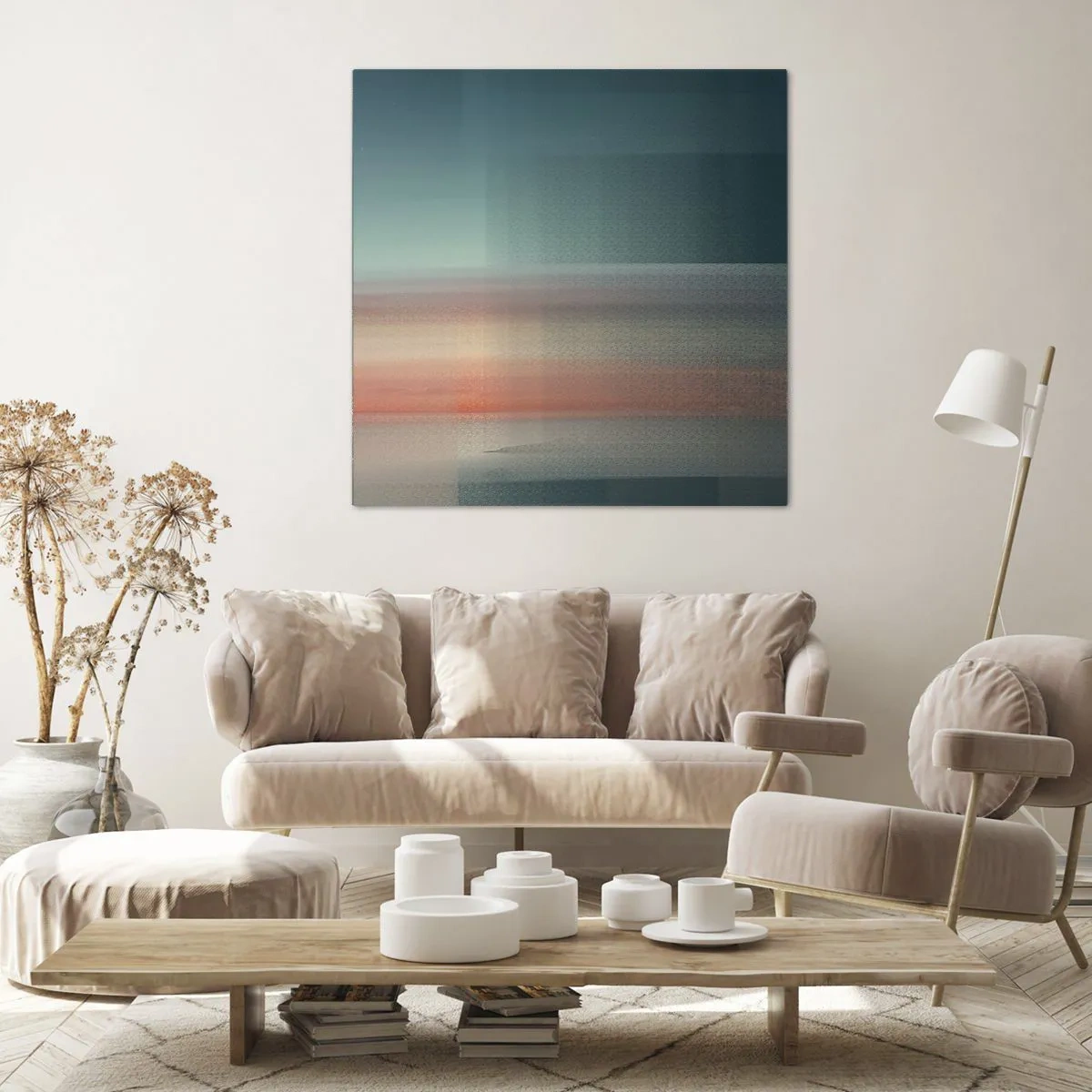 Bild auf Leinwand - Leinwandbild - Abstraktion: Lichtwellen - 70x70 cm