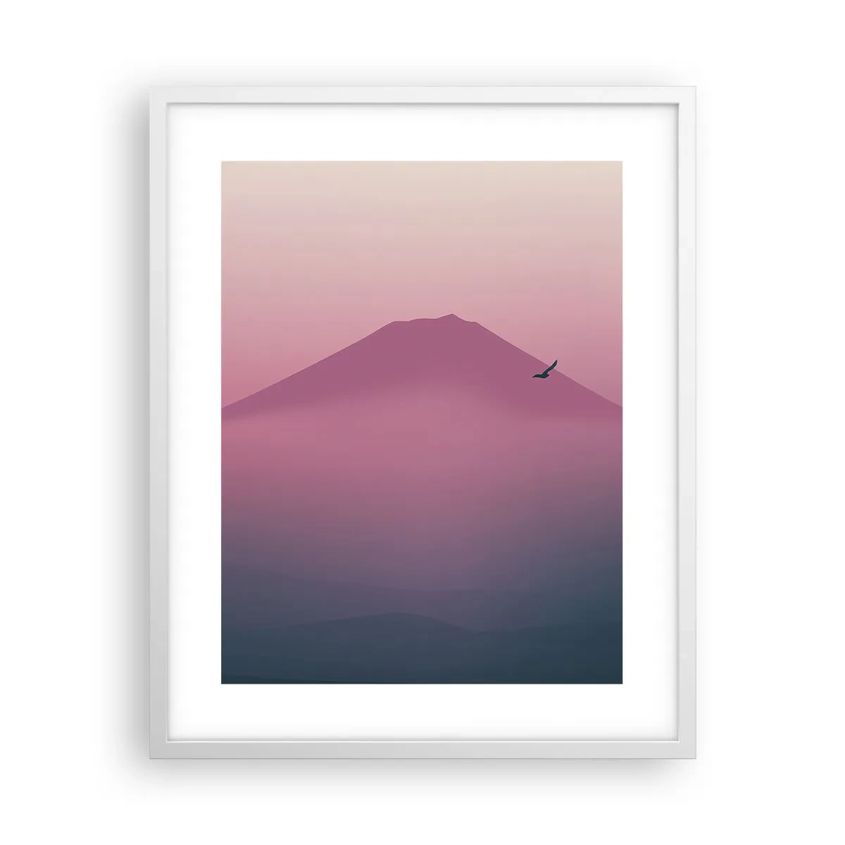 Poster in einem weißen Rahmen - Wanderer über den Wolken - 40x50 cm