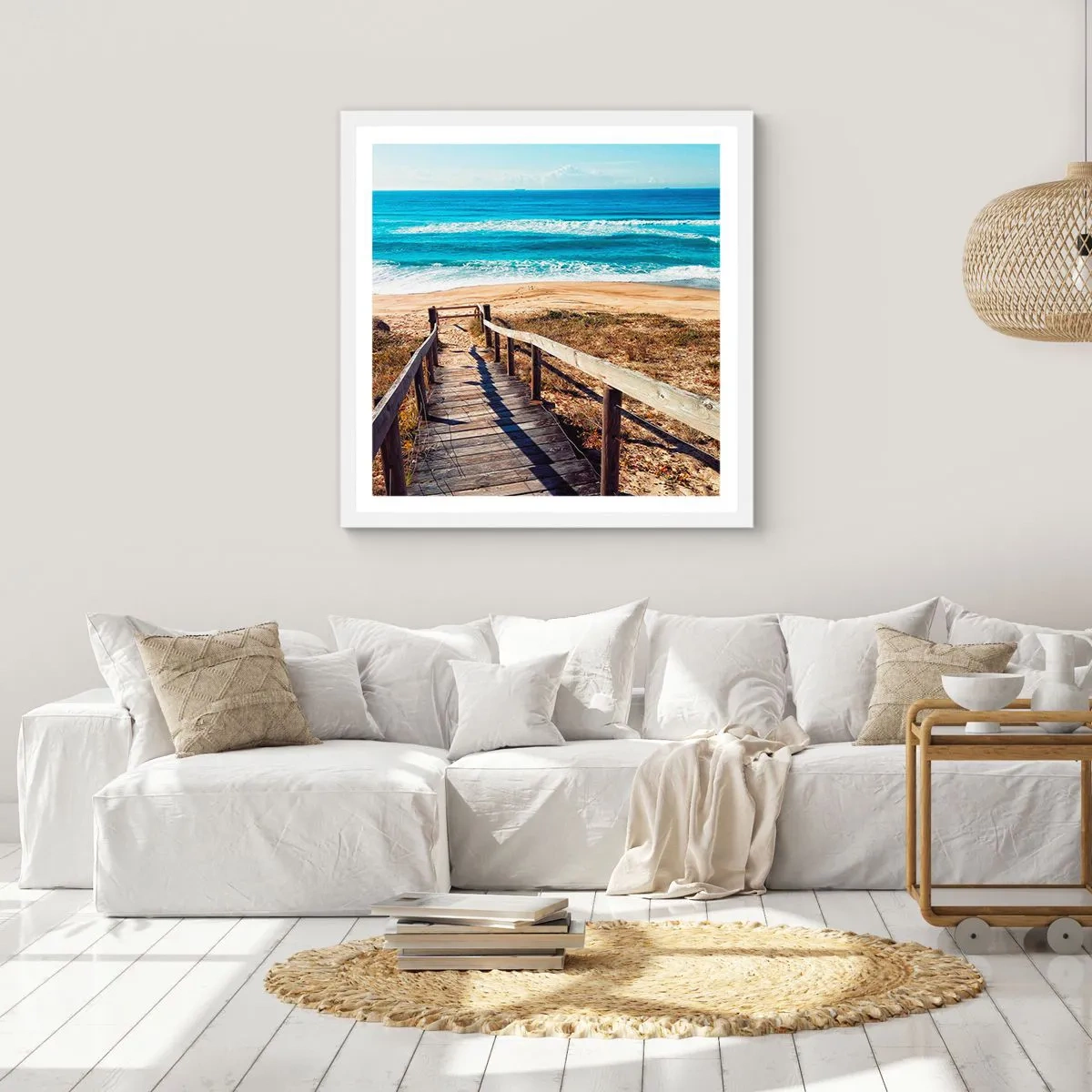 Poster in einem weißen Rahmen - Lauf! - 60x60 cm