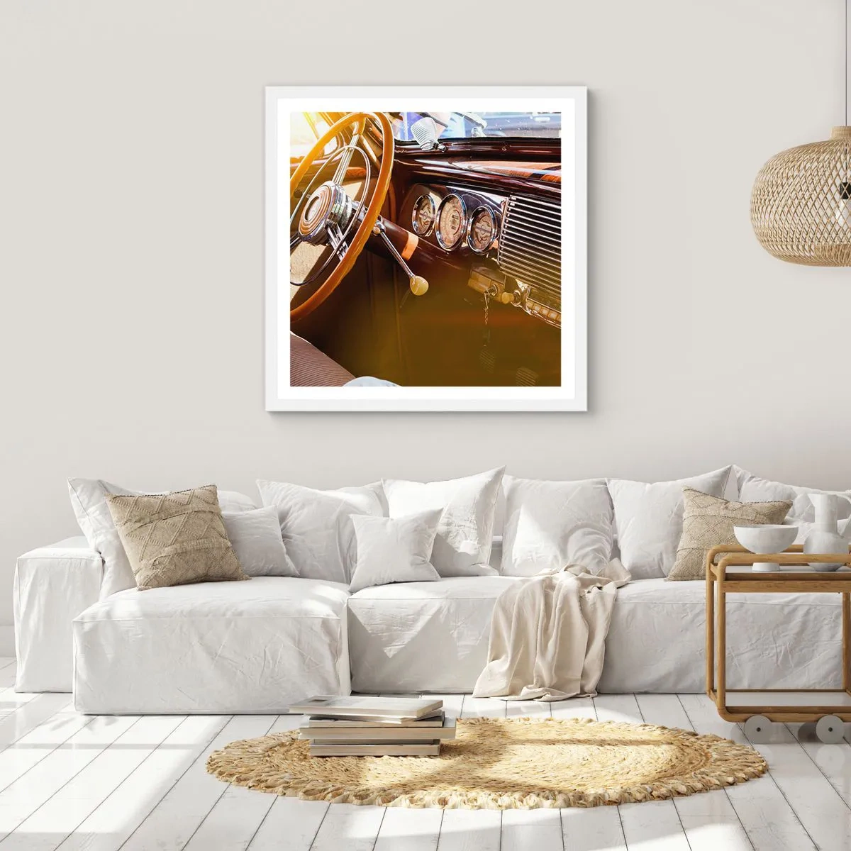 Poster in einem weißen Rahmen - Ein Hauch von Luxus aus der Vergangenheit - 60x60 cm