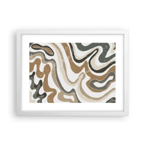 Poster in einem weißen Rahmen - Mäander in Erdfarben - 40x30 cm