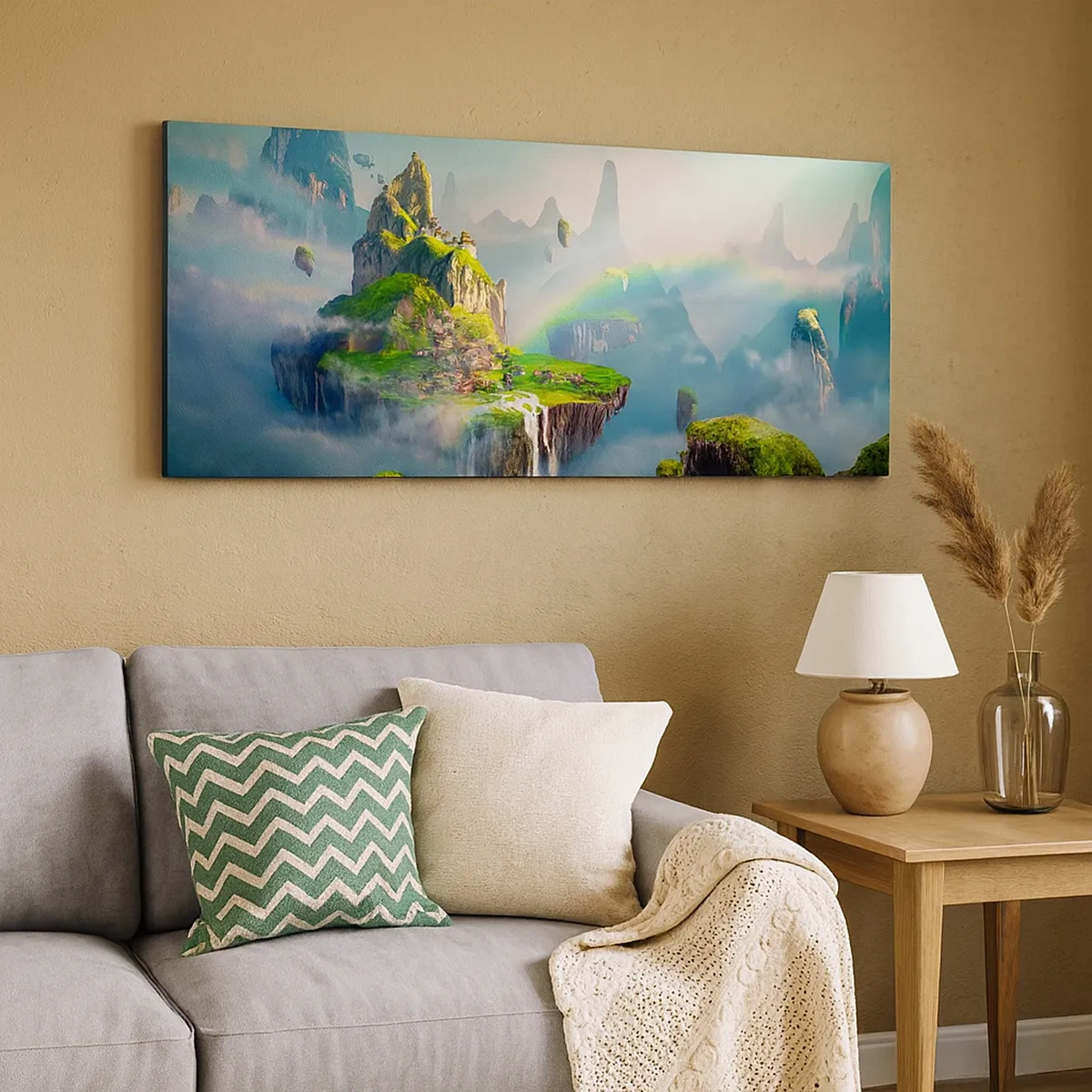 Bild auf Leinwand - Leinwandbild - Mitten am Himmel - glückliche Inseln - 30x30 cm