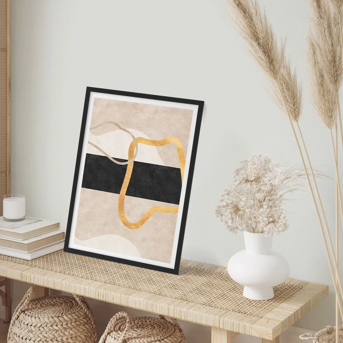 Poster in einem schwarzem Rahmen - Schleifenformen - 30x40 cm