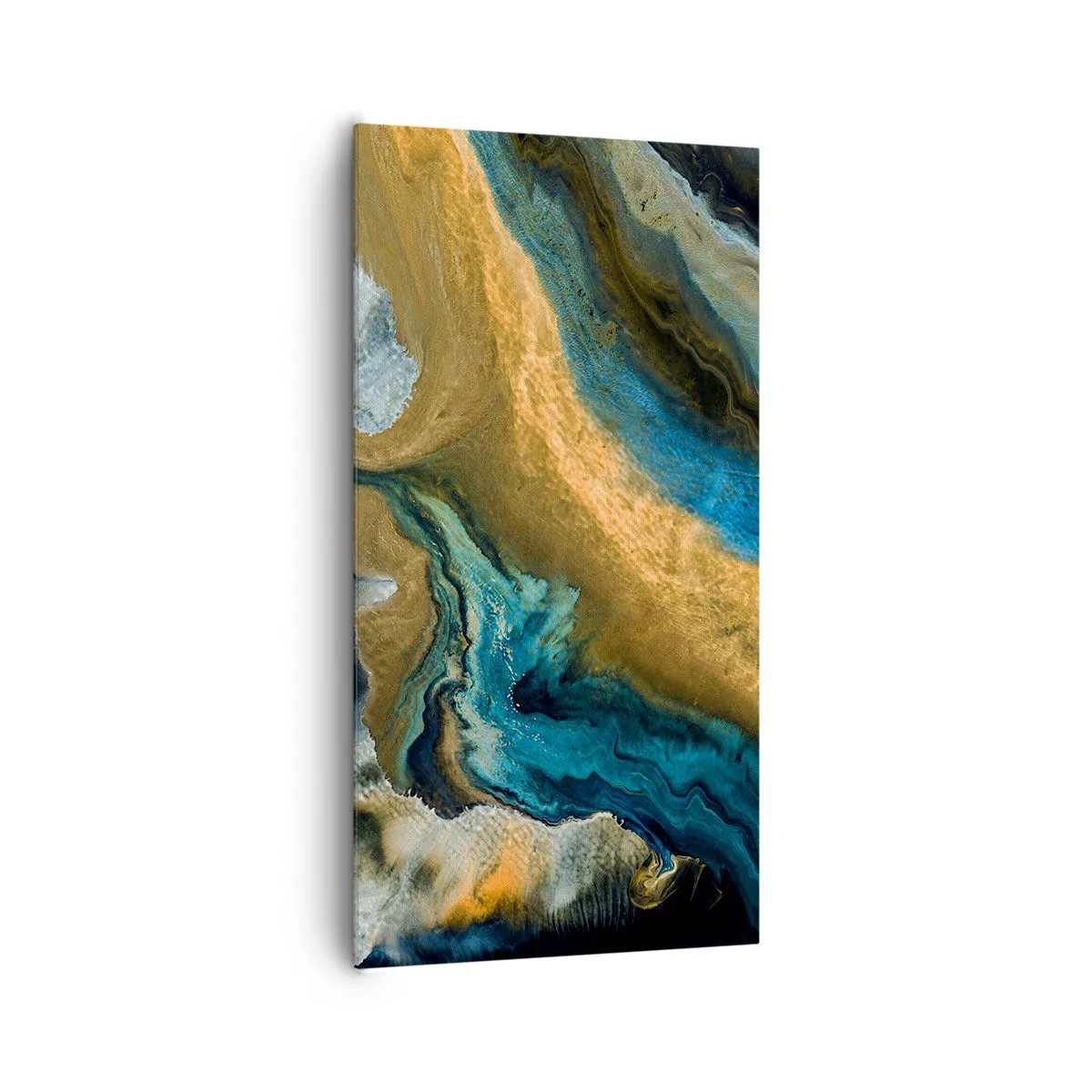 Bild auf Leinwand - Leinwandbild - Blau - Gelb - gegenseitige Beeinflussung - 65x120 cm