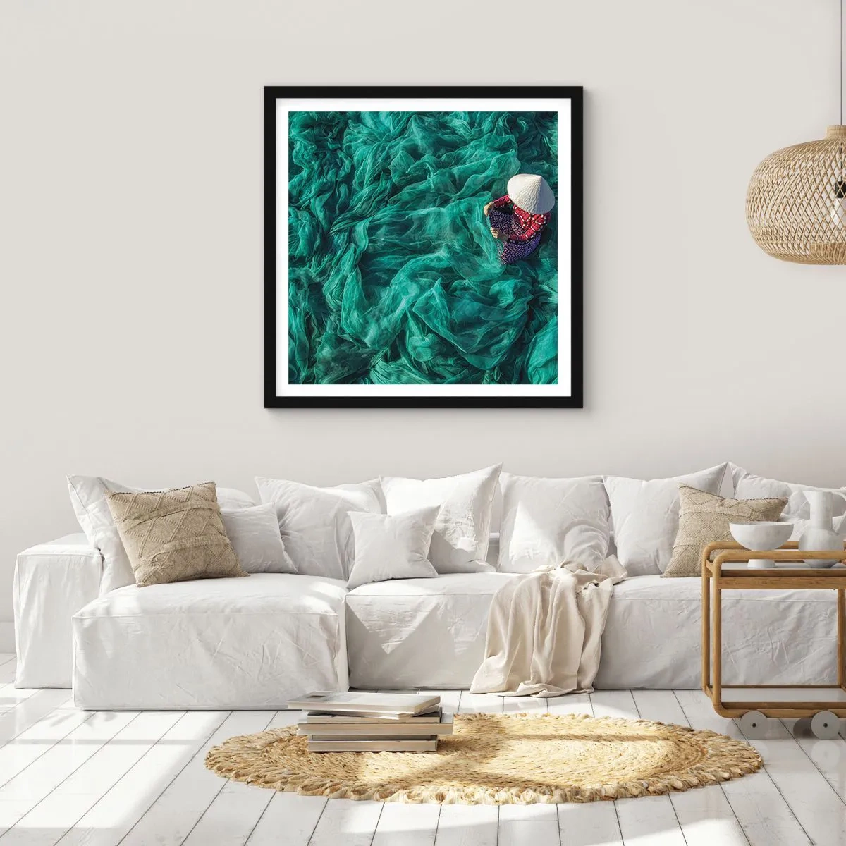 Poster in einem schwarzem Rahmen - In einem Meer aus Netzen - 30x30 cm