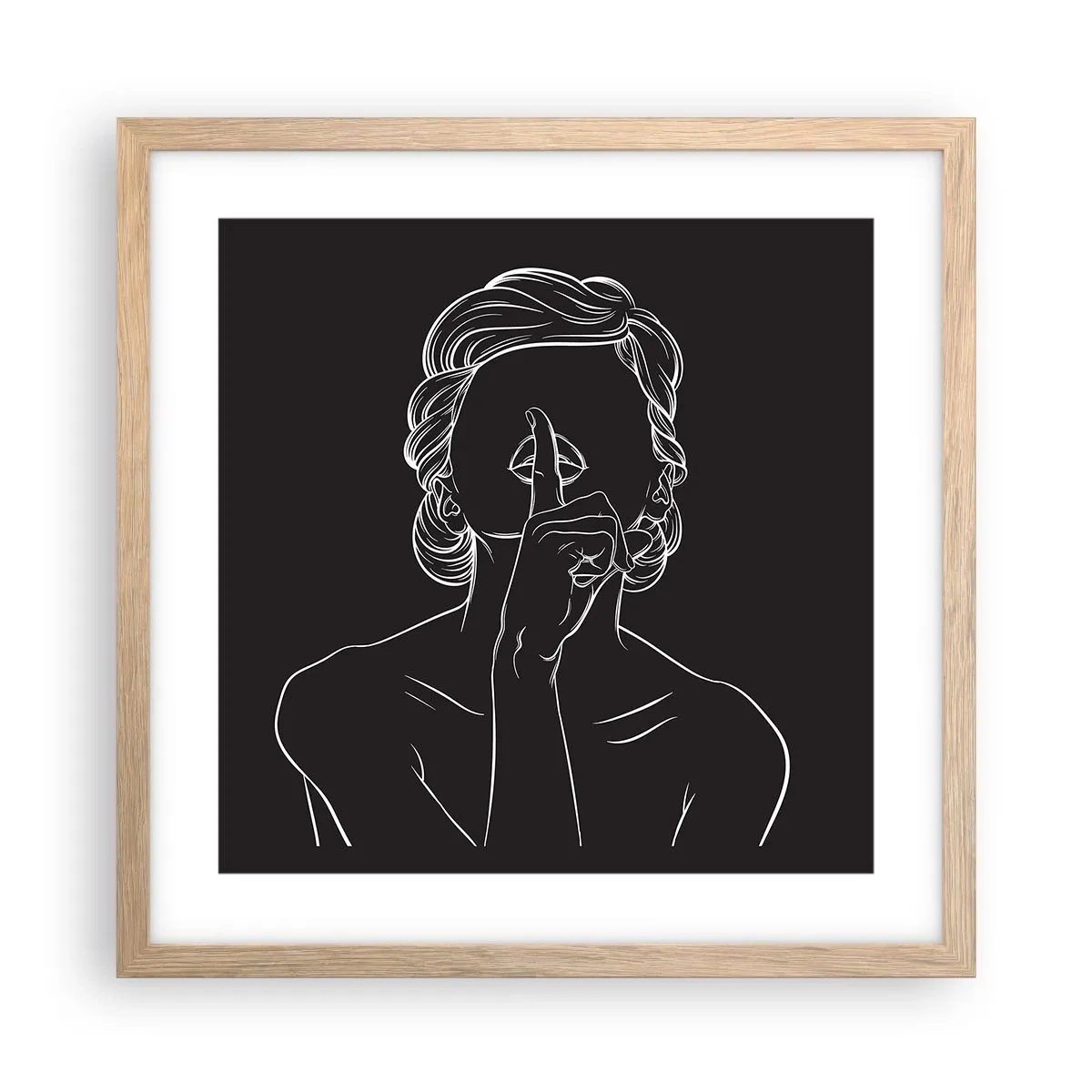 Poster in einem Rahmen aus heller Eiche - Schönheit erblüht in der Stille - 40x40 cm