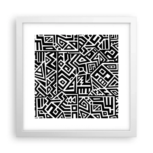Poster in einem weißen Rahmen - Präkolumbianische Komposition - 30x30 cm