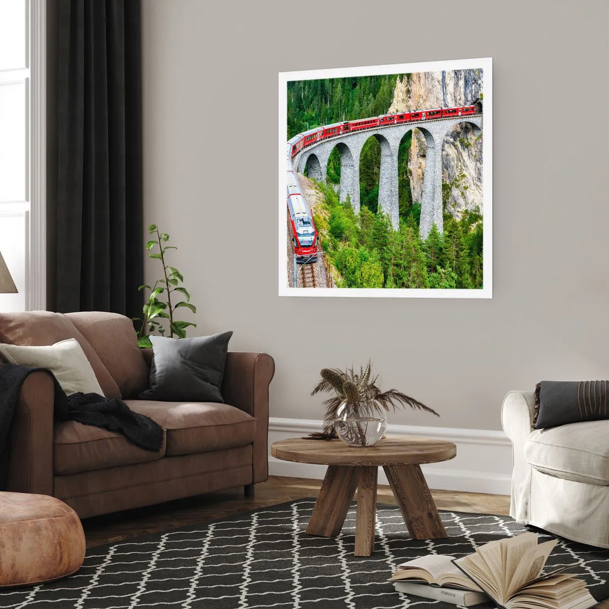 Poster - Eisenbahn für Bergblick - 50x50 cm