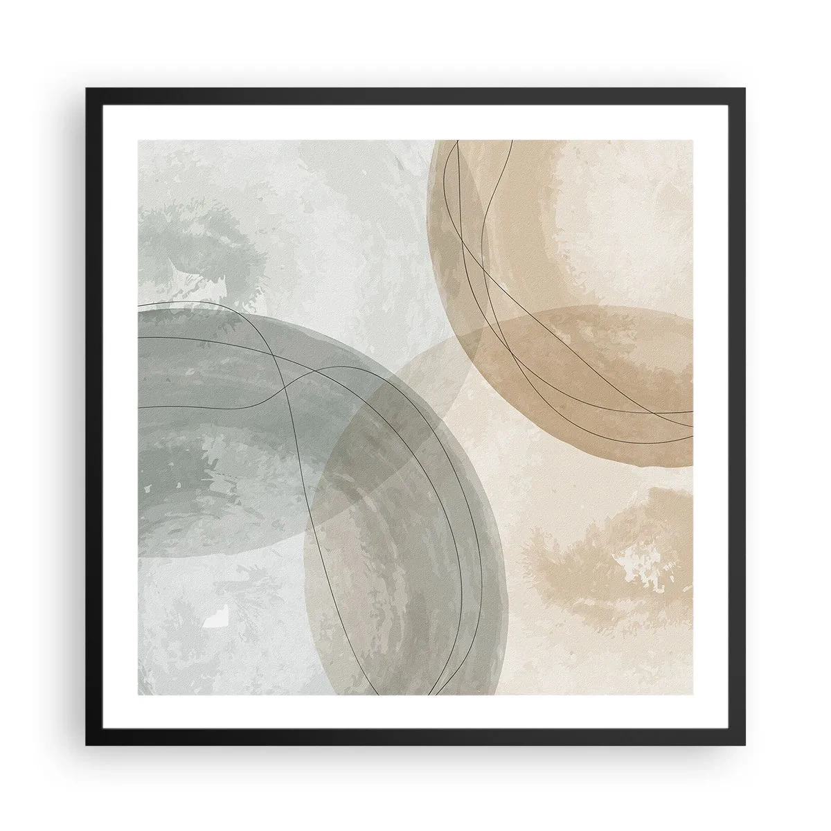 Poster in einem schwarzem Rahmen - Welten durchdringen - 60x60 cm