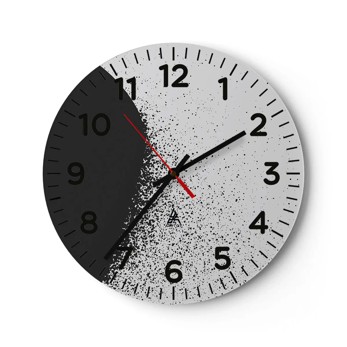 Wanduhr - Glasuhr - Bewegung von Molekülen - 40x40 cm