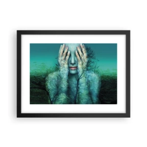 Poster in einem schwarzem Rahmen - Eingetaucht in Blau - 40x30 cm