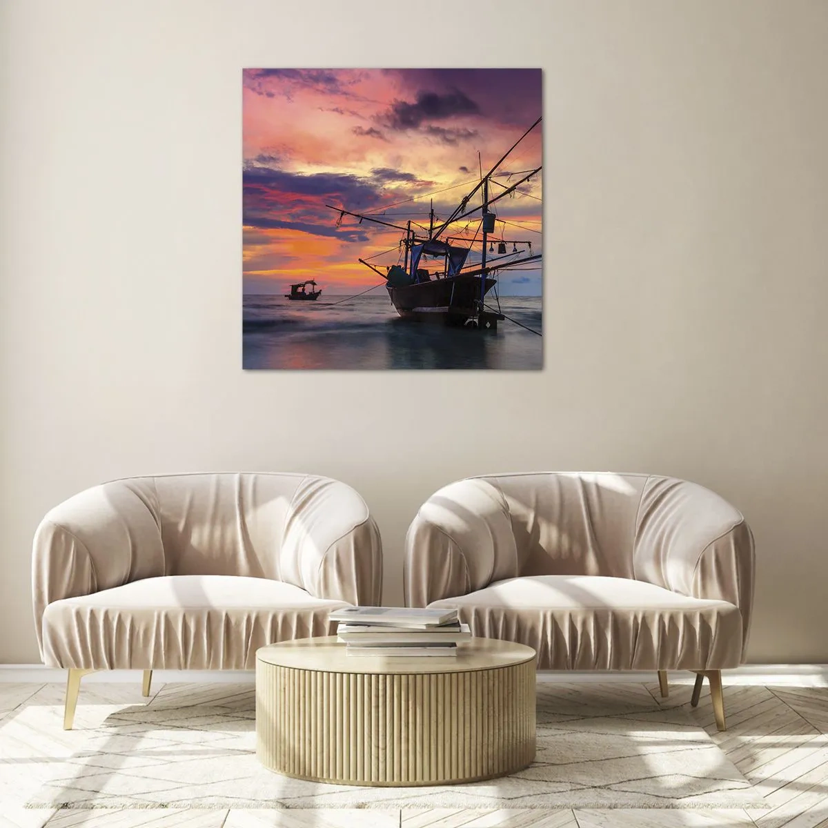 Glasbild - Bild auf glas - Exotischer Abend - 50x50 cm