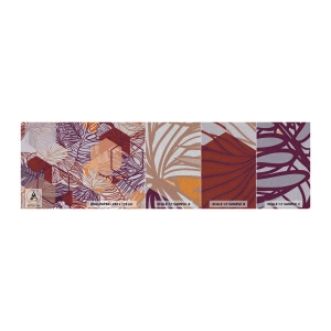 Fototapeten Muster Premium Sand - Unmögliche Beziehung zwischen Geometrie und Natur - Abstraktion, Grafik, Blätter - 100x30 cm