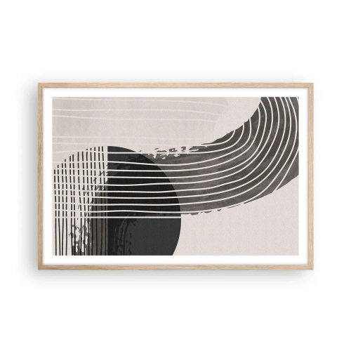 Poster in einem Rahmen aus heller Eiche - Hin und zurück - 91x61 cm