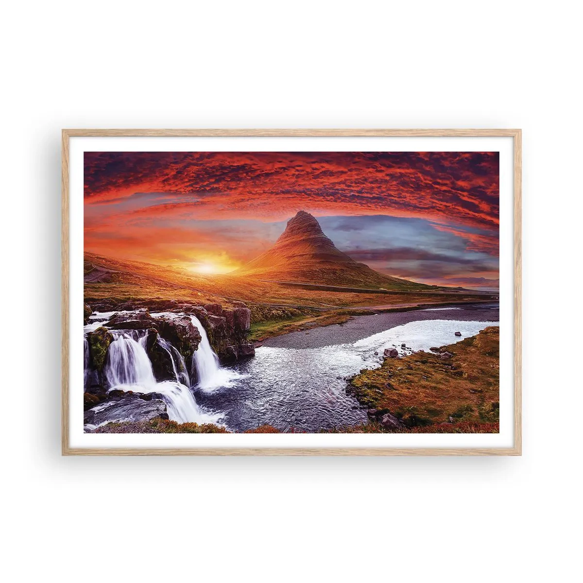 Poster in einem Rahmen aus heller Eiche - Ein Blick auf Mittelerde - 100x70 cm
