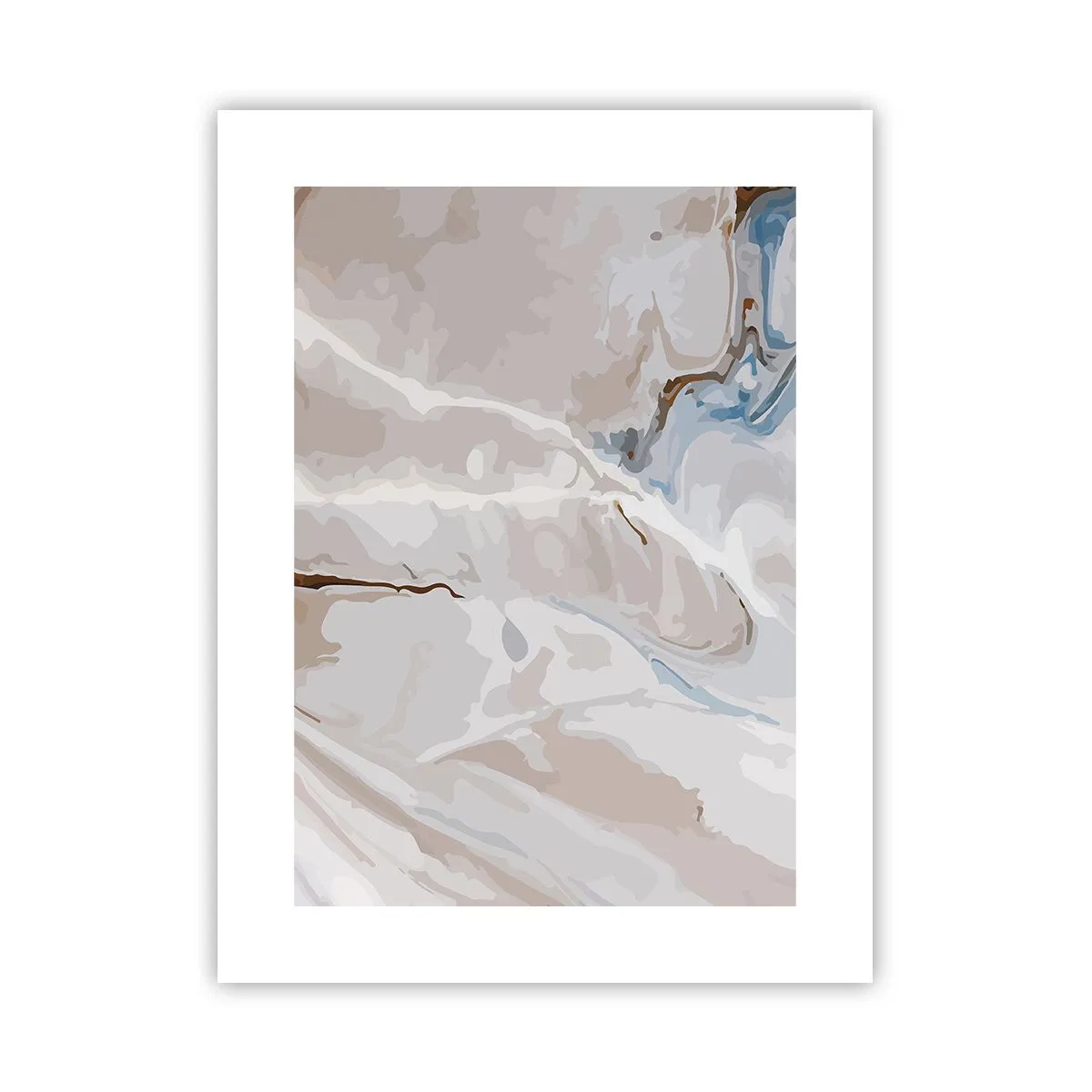 Poster - Blau schlängelt sich unter dem Weiß - 30x40 cm
