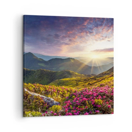 Bild auf Leinwand - Leinwandbild - Frische am Bergmorgen - 60x60 cm