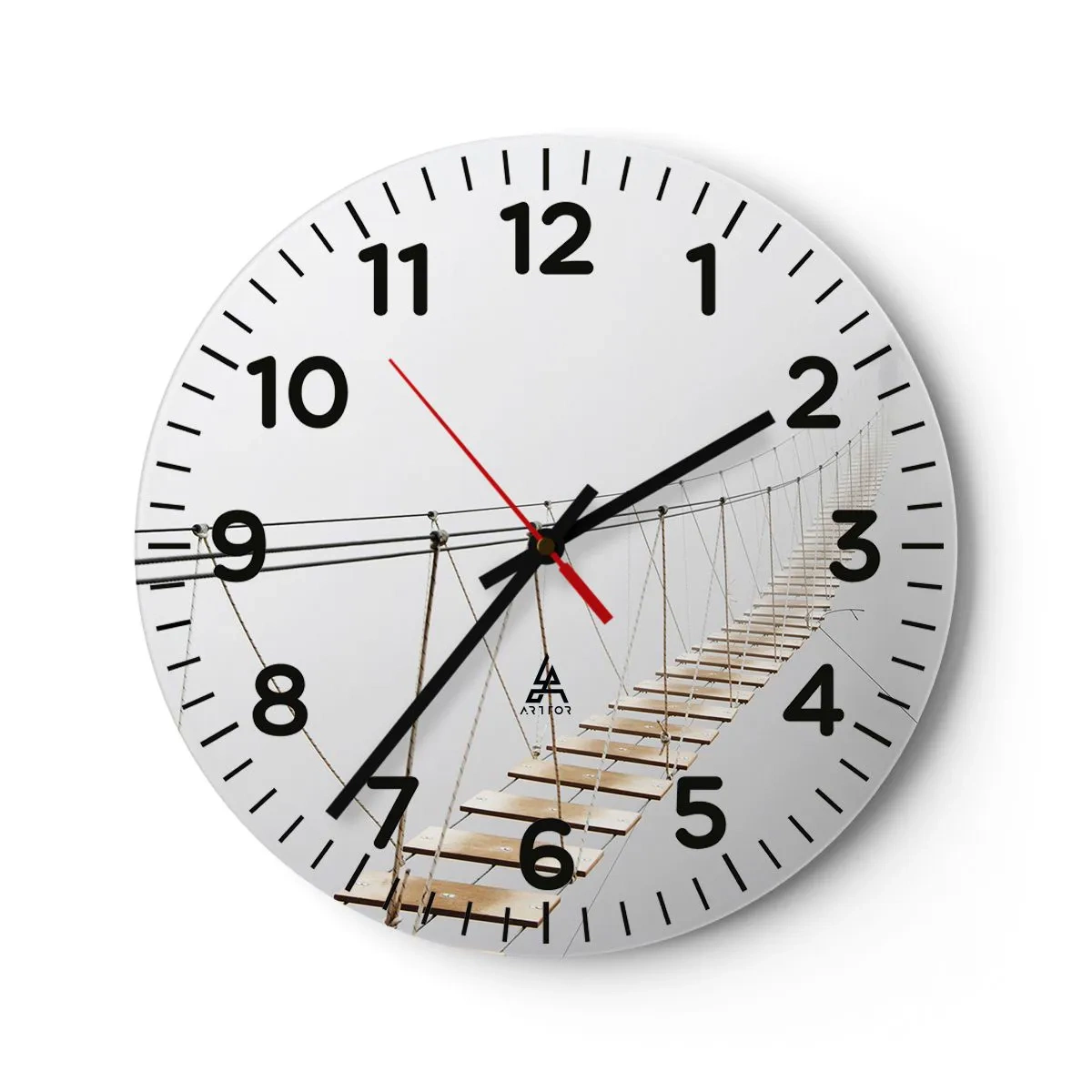 Wanduhr - Glasuhr - Wohin wird es dich führen? - 40x40 cm