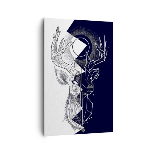 Bild auf Leinwand - Leinwandbild - Geometrie und Natur in einer symbolischen Komposition - 80x120cm - Der Kampf und die Einheit der Gegensätze - Moderne Wanddekoration für Wohnzimmer und Schlafzimmer ARTTOR