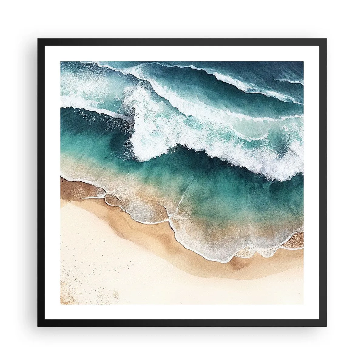 Poster in einem schwarzem Rahmen - Das ewige Treffen - 60x60 cm