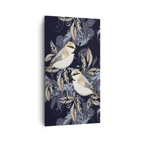 Bild auf Leinwand - Leinwandbild - Gelb-blauer Triller - 45x80 cm