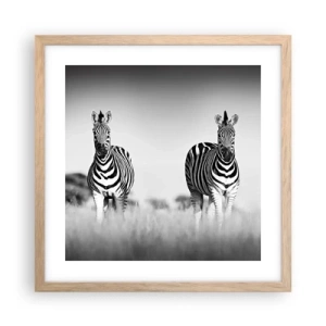 Poster in einem Rahmen aus heller Eiche - Die Welt ist doch schwarz-weiß - 40x40 cm