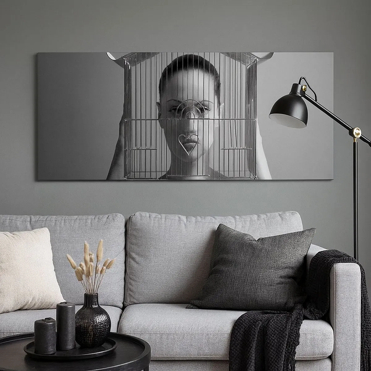 Bild auf Leinwand - Leinwandbild - Ein leicht surreales Portrait - 100x40 cm