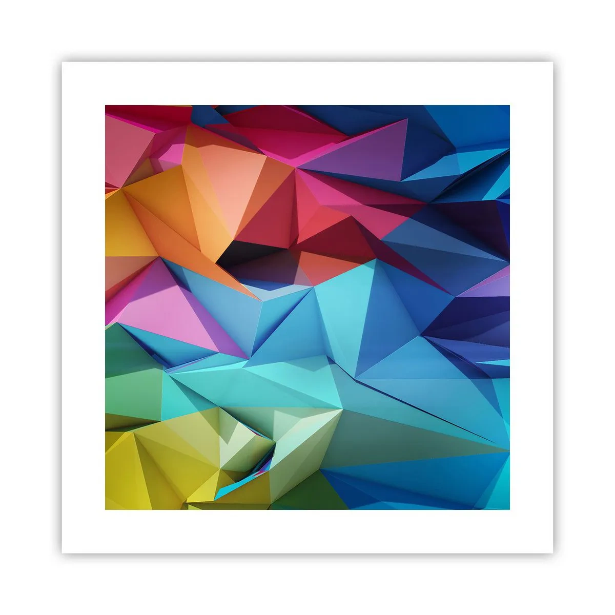 Poster - Regenbogen-Origami - 40x40 cm