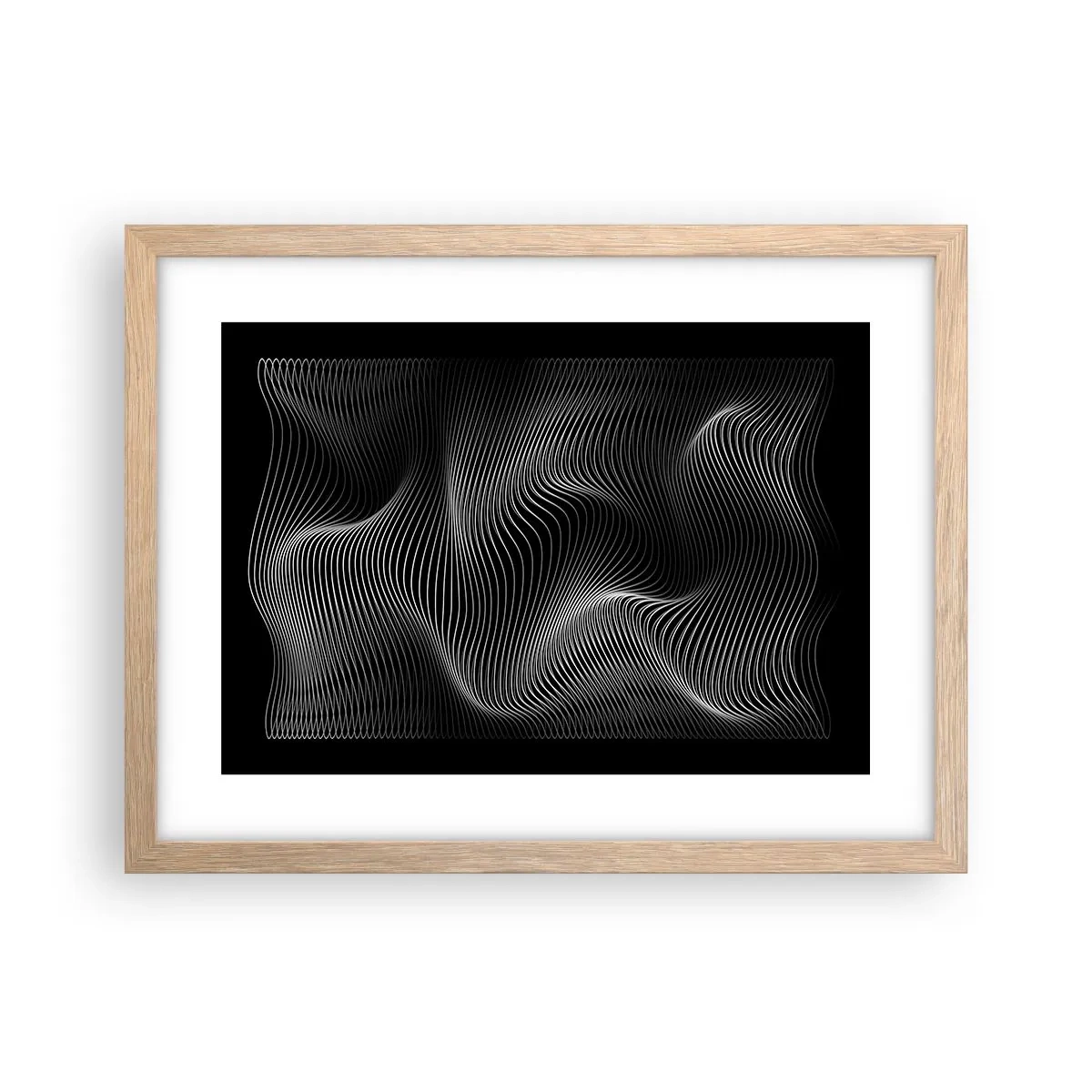 Poster in einem Rahmen aus heller Eiche - Lichttanz im Raum - 40x30 cm