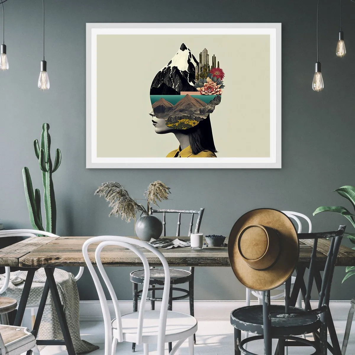 Poster in einem weißen Rahmen - Frau – bleibt immer ein Geheimnis - 50x40 cm