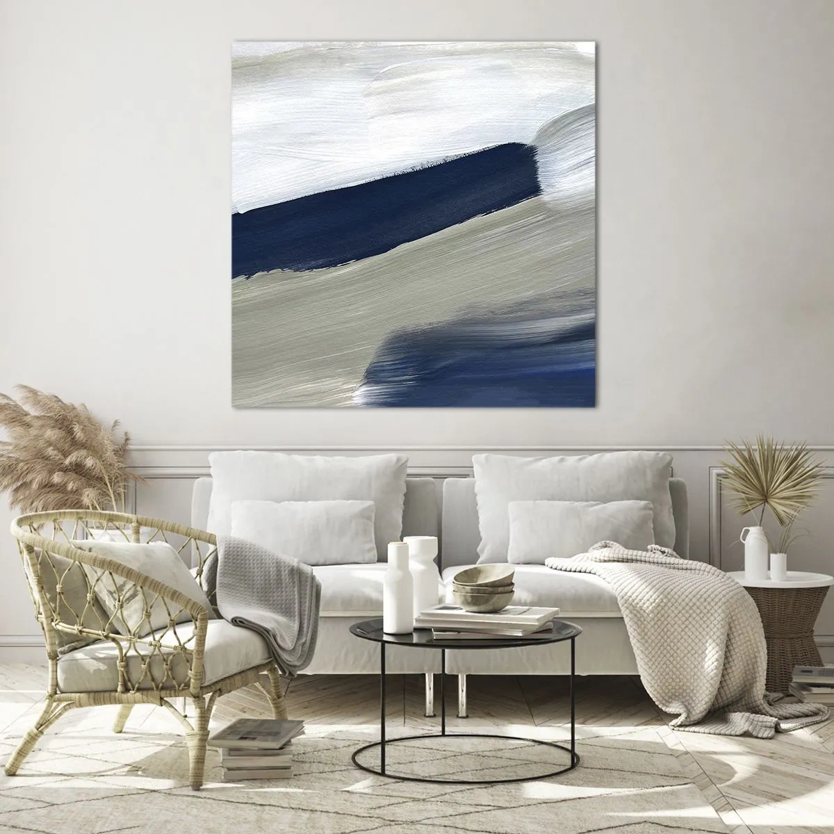 Glasbild - Bild auf glas - Begegnung mit dem Weißsein - 40x40 cm