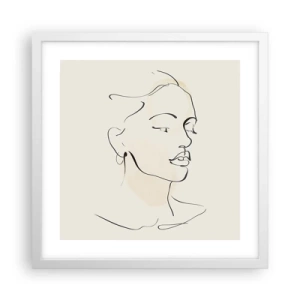 Poster in einem weißen Rahmen - Eine bestimmte Linie - 40x40 cm