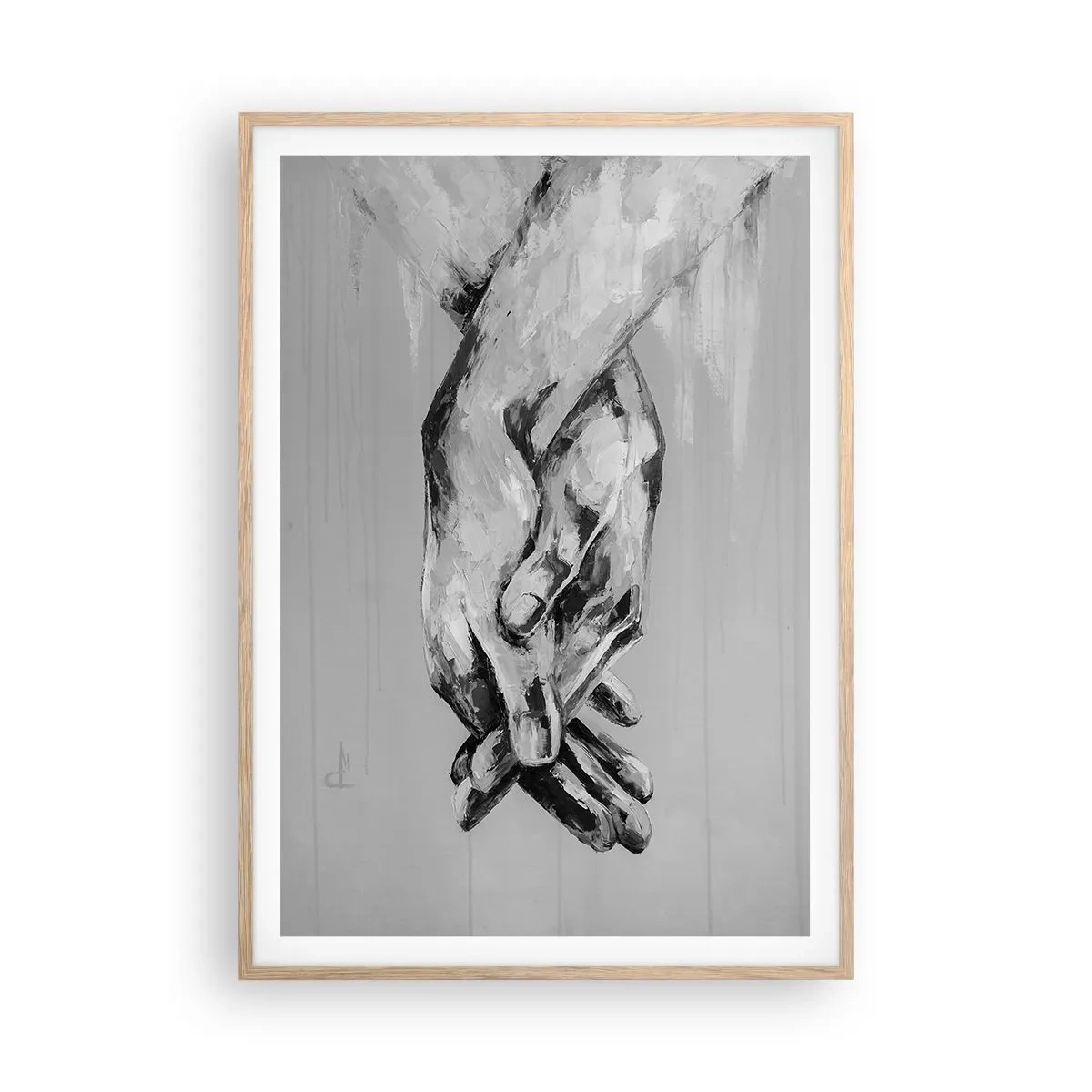 Poster in einem Rahmen aus heller Eiche - Anfang… - 70x100 cm