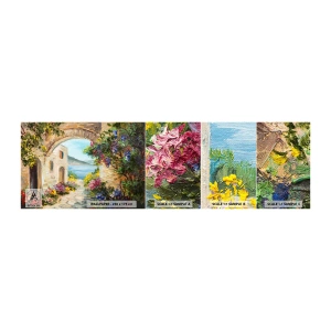 Fototapeten Muster Selbstklebend Deluxe Sticker - Charme einer Küstenprovinz - Die Architektur, Griechenland, Blumen - 100x30 cm