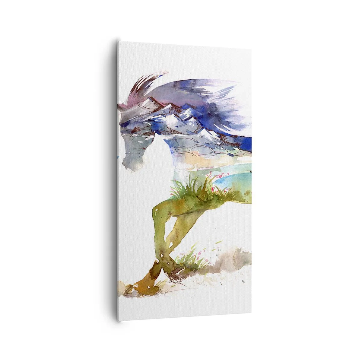 Bild auf Leinwand - Leinwandbild - Von der Wiese direkt in den Himmel - 65x120 cm