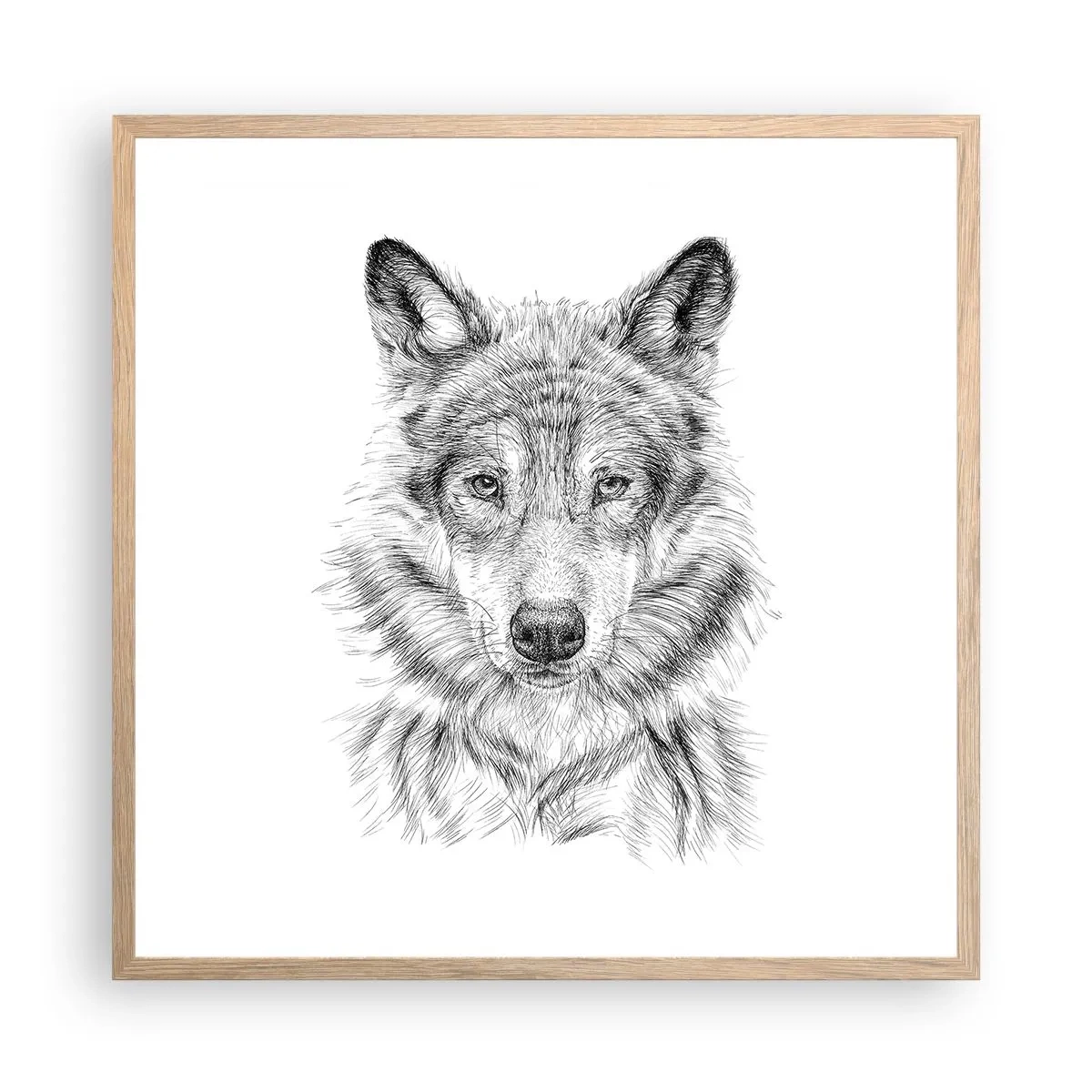 Poster in einem Rahmen aus heller Eiche - Ein geborener Anführer - 60x60 cm