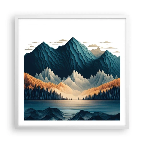 Poster in einem weißen Rahmen - Perfekte Berglandschaft - 60x60 cm