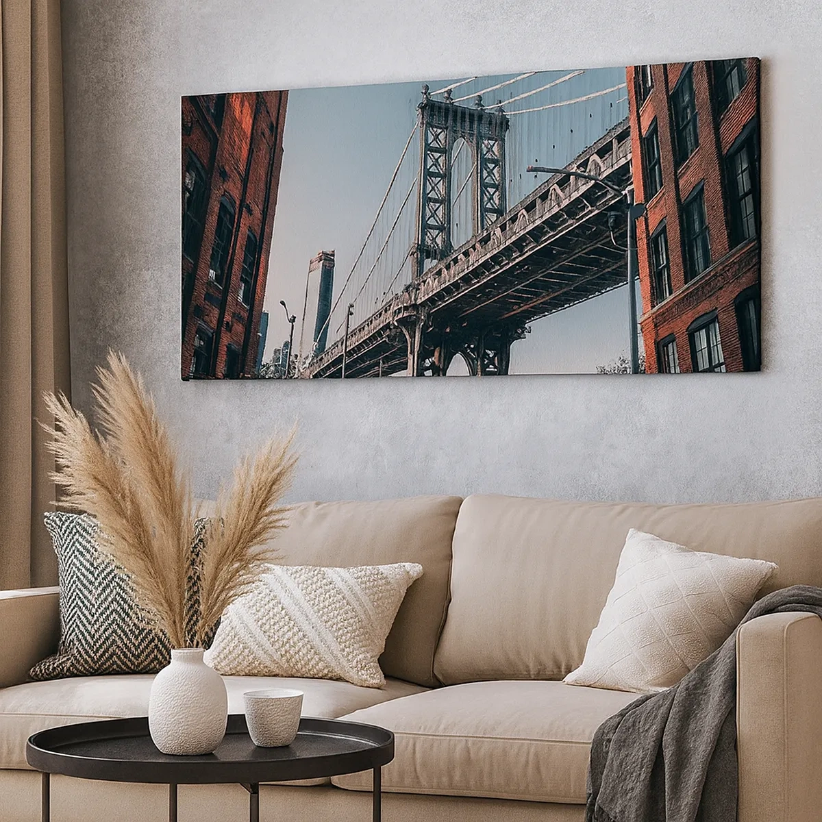 Bild auf Leinwand - Leinwandbild - Über den Wellen der Stadt - 30x30 cm